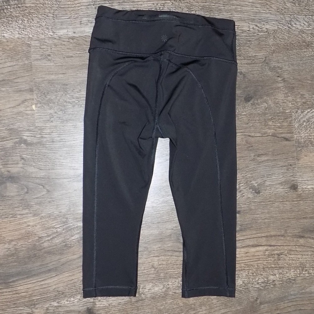 Athleta Accelerate Crop Leggings Womens Small Black Excellent Running Tights - Picture 8 of 8